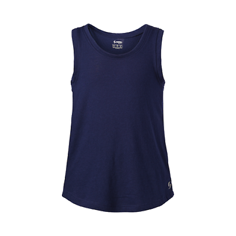 Soffe 6504G GIRLS CAMP TANK in Navy 410 front view