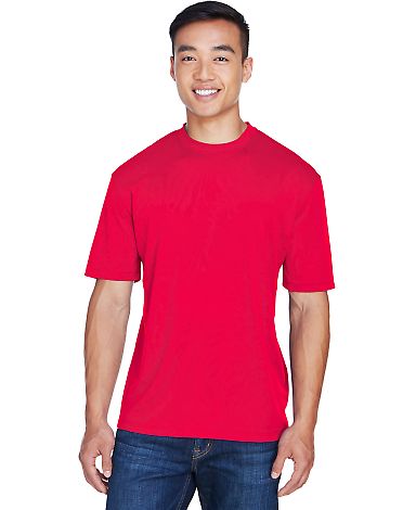 8400 UltraClub® Men's Cool & Dry Sport Mesh Perfo in Red front view