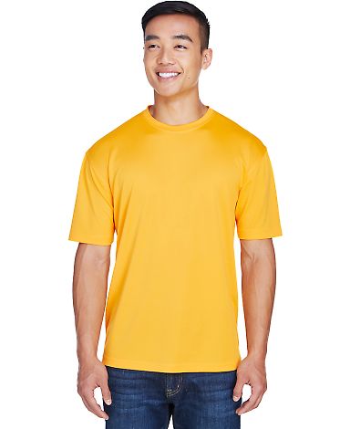 8400 UltraClub® Men's Cool & Dry Sport Mesh Perfo in Gold front view