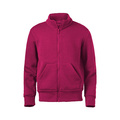 Soffe 9310T Full Zip Mock Tod in Maroon r3r front view