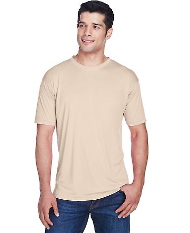 8420 UltraClub Men's Cool & Dry Sport Performance  in Sand front view