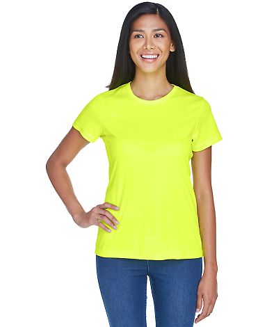 8420L UltraClub Ladies' Cool & Dry Sport Performan in Bright yellow front view