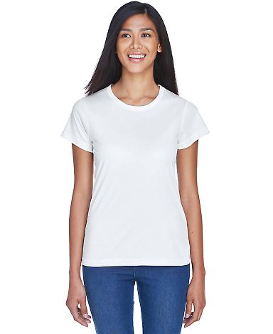 8420L UltraClub Ladies' Cool & Dry Sport Performan in White front view