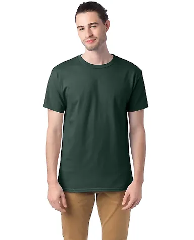 Hanes 5280 ComfortSoft Essential-T T-shirt in Athletic dark green front view
