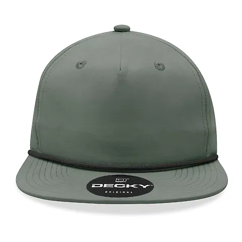 Decky Hats 6032 Decky 5-Panel Rope Cap in Loden/black front view