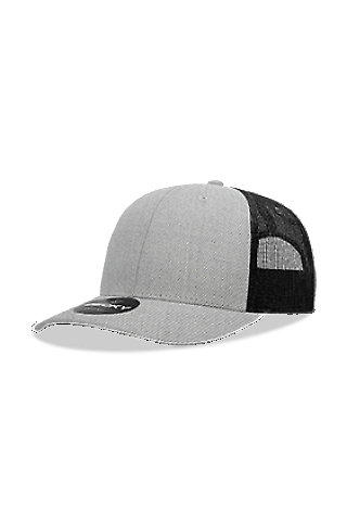 Decky Hats DEC6021 Decky Six-Panel Trucker in Heather grey/black front view