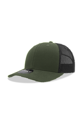 Decky Hats  DEC6021 Decky Six-Panel Trucker in Olive/black front view