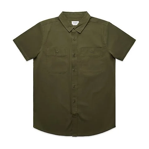 ascolour 5421 Work SS Shirt in Army front view