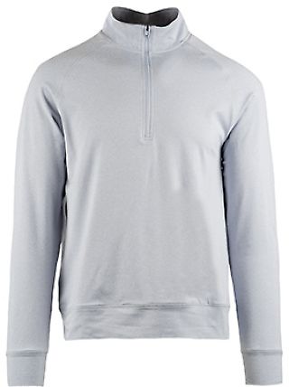 Burnside Clothing 8167 Dawn to Dusk Quarter-Zip Pu in Heather light grey front view