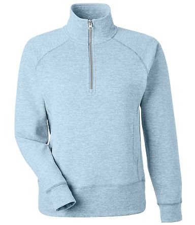 J America 8743 Women's Electric Fleece Quarter-Zip in Electric sky front view