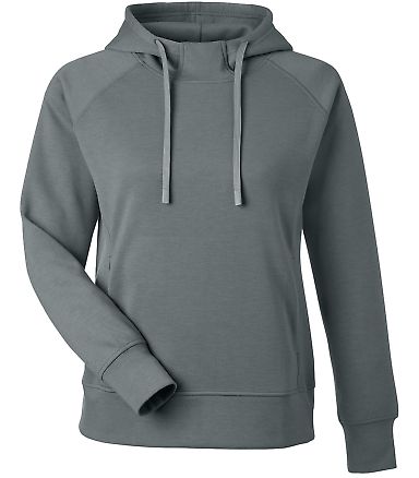 J America 8753 Women's Apex Fleece Hooded Sweatshi in Steel front view