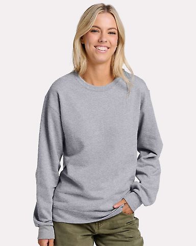 Jerzees IC48MR Ultimate CVC Crewneck Sweatshirt in Athletic heather front view
