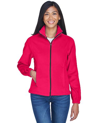 8481 UltraClub® Polyester Ladies' Iceberg Fleece  in Red front view