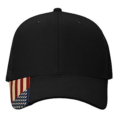 Kati AM350M USA Flag Mesh Cap in Black/ usa mesh front view