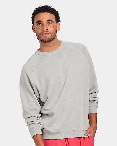 Boxercraft BM5104 French Terry Crew Pullover in Oxford heather front view