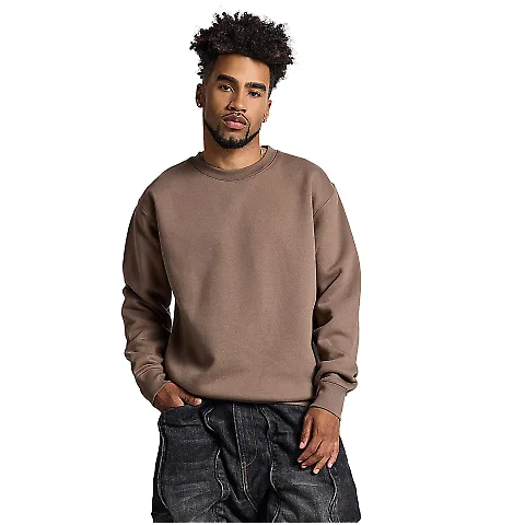 Smart Blanks 8003 ADULT PREMIUM 12OZ CRW SWTSHRT in Desert taupe front view