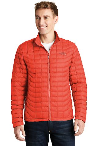 The North Face A3LH2 ThermoBall Trekker Jacket in Fire brick red front view