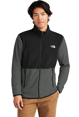 The North Face NF0A7V4J    Glacier Full-Zip Fleece in Asgy/tnfbk front view