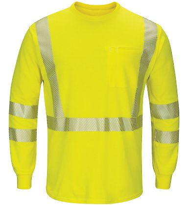 Bulwark SMK8 Hi-Visibility Lightweight Long Sleeve in Yellow/ green front view