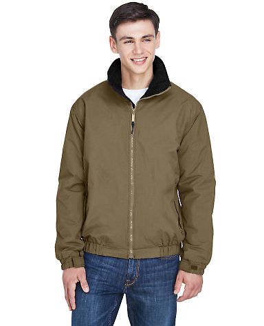 8921 Men's UltraClub® Adventure All-Weather Jacke in Khaki brown/ blk front view