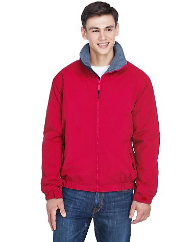 8921 Men's UltraClub® Adventure All-Weather Jacke in Red/ charcoal front view