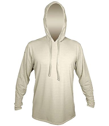 Anetik MVLPRH8 Low Pro Tech Hooded Long Sleeve T-S in Stone heathered front view