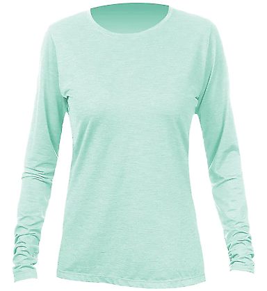Anetik WSBRZL0 Women's Breeze Tech Long Sleeve T-S in Seafoam heathered front view