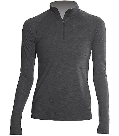 Anetik WSFLTL0 Women's Flight Tech Quarter-Zip in Charcoal heathered front view
