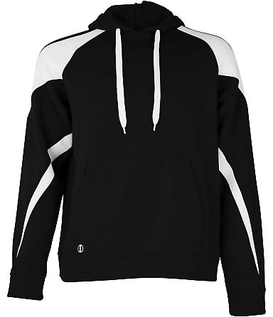 Holloway 229546 Athletic Fleece Prospect Hooded Sw in Black/ white front view