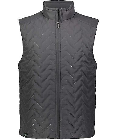 Holloway 229513 Repreve® Eco Quilted Vest in Carbon front view