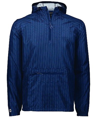 Holloway 229554 Range Hooded Packable Quarter-Zip  in Navy front view