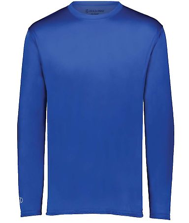 Holloway 222823 Youth Momentum Long Sleeve T-Shirt in Royal front view