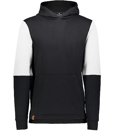 Holloway 222681 Youth All-American Team Fleece Col in Black/ white front view
