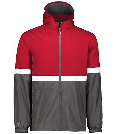 Holloway 229587 Turnabout Reversible Hooded Jacket in Scarlet/ carbon front view