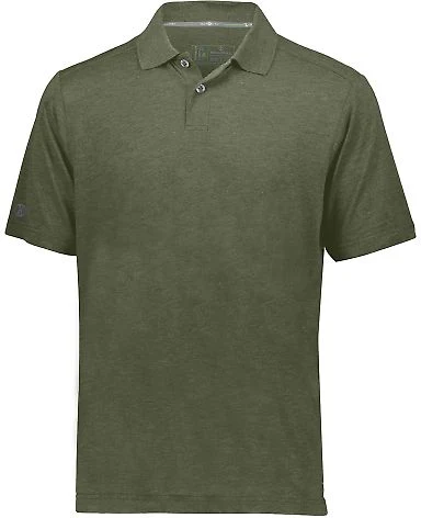 Holloway 222575 Repreve® Eco Polo in Olive heather front view