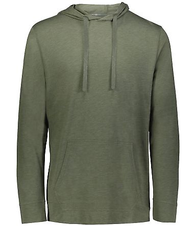 Holloway 222577 Repreve® Eco Hooded Sweatshirt in Olive heather front view