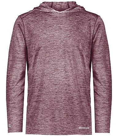 Holloway 222589 Electrify CoolCore® Hooded Pullov in Maroon heather front view