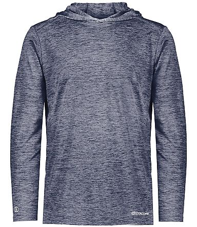 Holloway 222589 Electrify CoolCore® Hooded Pullov in Navy heather front view