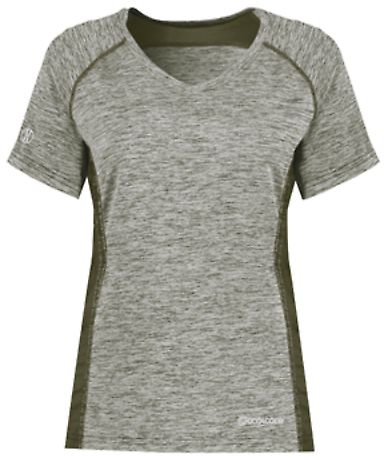 Holloway 222771 Women's Electrify CoolCore® V-Nec in Dark green heather front view