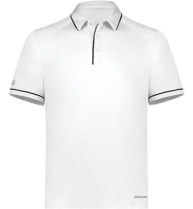 Holloway 222518 CoolCore® Polo in White/ black front view