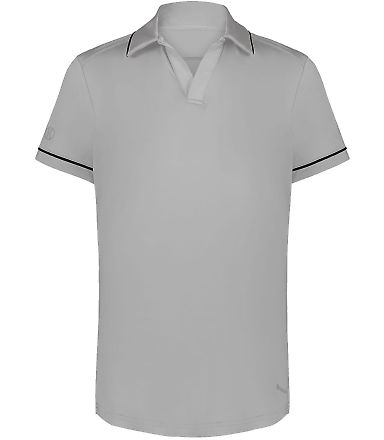 Holloway 222701 Women's CoolCore® Polo in Athletic grey/ black front view