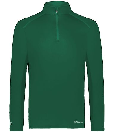 Holloway 222140 CoolCore® Quarter-Zip Pullover in Dark green front view