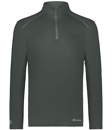 Holloway 222240 Youth CoolCore® Quarter-Zip Pullo in Iron front view