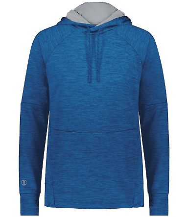 Holloway 223780 Women's All-Pro Performance Fleece in Royal heather/ silver front view