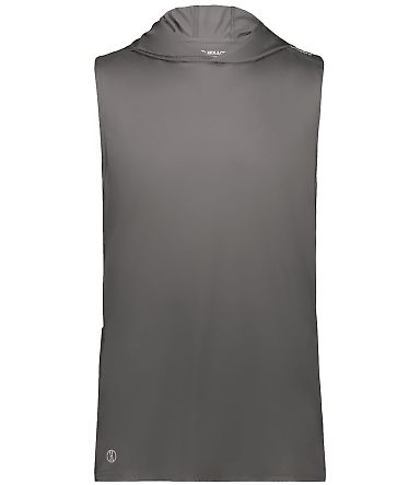 Holloway 222590 CoolCore® Sleeveless Hooded T-Shi in Iron front view