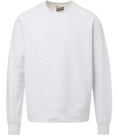 MV Sport 17116 Vintage Fleece Raglan Crewneck Swea in Ash grey front view