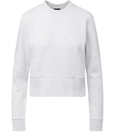 MV Sport W22106 Women's Romi Cloud Fleece Crop Cre in Ash front view
