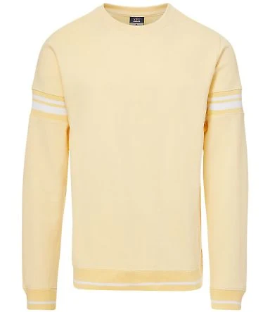 MV Sport 23404 Donovan Striped Crewneck Sweatshirt in Sun ray front view