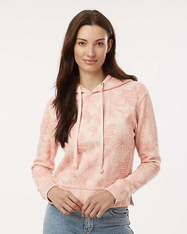 MV Sport W24105 Women's Maddie Floral Print Hooded in Cameo pink front view