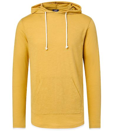 MV Sport 24401 Miles Slub Hooded Long Sleeve T-Shi in Ginger front view